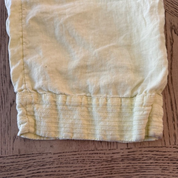 Pure Jill J. Jill Garment Dyed Linen Cropped Pants Yellow Small Elastic Waist - Picture 8 of 10